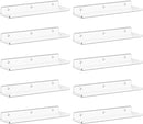 Lifewit Floating Shelves for Wall, 10 Pack Clear Acrylic Shelf 15" Room Decor for Bookcase/Vinyl Record Display/Photo/Picture in Bedroom, Living Room, Bathroom, Kitchen Storage and Organization by TinyTreasures Baby Boutique