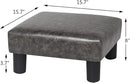 Joveco Small Footstool PU Leather Ottoman Square Footrest Stool Modern Padded Seat Chair for Living Room Bedroom Couch Dogs (Gray) by CozyNest Decor
