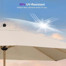 PURPLE LEAF 10' x 10' Square Patio Umbrella with Base Outdoor Umbrella Market Umbrella with Crank & 8 Ribs Aluminum Outdoor Table Umbrella for Pool Deck Backyard, Beige by GreenHaven Gardens