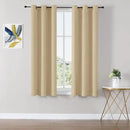 ChrisDowa Small Window Curtains 50 inches Long for Bedroom - Grommet Short Thermal Insulated Room Darkening Curtains for Kitchen (2 Panels, Biscotti Beige, 29 x 50 Inch)
