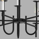 Farmhouse Black Chandelier, Modern Candle Hanging Lamp, Round LED Ceiling Pendant Lights for Kitchen Island Living Room Bedroom Dining Room (Black-B 9Lights) by CozyNest Decor