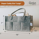 Parker Baby Co. Diaper Caddy - Nursery Storage Bin and Car Organizer for Diapers and Baby Wipes - Gray, Large by TinyTreasures Baby Boutique