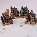 HAPYLY 4PCS Miniature House Fairy Gardening Micro Landscape Village Stone House Bonsai Terrarium Crafts Ornaments Accessories Home Decoration Resin by GreenHaven Gardens