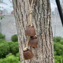 2pc Rustic Charm Bell - Handmade Hemp Rope Wind Chimes Hanging Decoration, Distressed Finish Cow Bell with Jute Hanging Rope, Perfect for Front Door, Outdoor, Window, and Home Decor, by CozyNest Decor