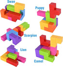 WorWoder Kids Magnetic Building Blocks Magic Magnetic 3D Puzzle Cubes, Set of 7 Multi Shapes Magnetic Blocks with 54 Guide Cards, Intelligence Developing and Stress Relief Fidget Toys for Kids(Pink) by TinyTreasures Baby Boutique