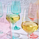 Colored Crystal Wine Glass Set of 6 - Large 12 oz (Summer)