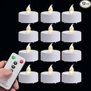 Tea Light Candles with Remote Control,12pack Flickering Flameless LED Candle,Long Lasting 400+Hours,Battery Operated with Timer for Home Decoration Seasonal &Festival Celebration WarmWhite by GreenHaven Gardens