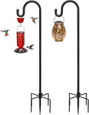 Kingsyard 2 Pack Adjustable Shepherd Hooks for Outdoor - 92 INCH Heavy Duty Bird Feeder Pole with 5 Prong Base, Hummingbird Feeder Stand, Garden Plant Baskets, Weddings Decor, Solar Light Lanterns by GreenHaven Gardens