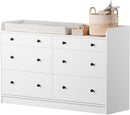 Cozy Castle Baby Dresser with 6 Drawers and Large Table Top, Multi-Functional Chest of Drawer, Drawer Dresser with Three-Sided High Rails for Nursery, Children's Room, Bedroom, White by TinyTreasures Baby Boutique