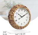 Presentime & Co. Farmhouse Series, Rustic Woven Clock, 14 inch, Natural Woven Water Hyacinth/Sea Grass. Wall Sculpture, Wall Art and Timepiece for Home Decoration/Decoration/Farmhouse Décor by CozyNest Decor