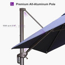 PURPLE LEAF 10' X 13' Patio Cantilever Umbrella Rectangle Umbrella Outdoor with Aluminum Offset Hanging and 360° Rotation for Pool Garden Deck Patio, Navy Blue by GreenHaven Gardens