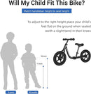 Balance Bike for Toddlers Ages 1.5–5 – No-Pedal Training Bike with Adjustable Seat & Handlebar, Lightweight Frame, Easy Assembly for Boys & Girls by TinyTreasures Baby Boutique