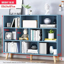 IOTXY Wooden Open Shelf Bookcase - 3-Tier Floor Standing Display Cabinet Rack with Legs, 10 Cubes Bookshelf, Bright Blue by CozyNest Decor