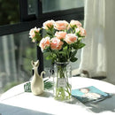 Pink Fake Roses Artificial Flowers - 10 Pcs Fake Artificial Roses Silk Flowers with Stems for Home Wedding Hotel Office Centerpiece Decor（Champagne Pink） by CozyNest Decor