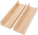 AZSKY Picture Ledge Shelf, Small Floating Shelves Set of 2, 16 Inches Nursery Book Shelves for Toys Storage, Kids Bookshelf Wall Mounted for Living Room Bedroom Decor Books Photo Frames,Natural by CozyNest Decor