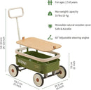 PULA-Wild 3-in-1 Kids' Pull-Along Wagon Toddlers Push Walker for 2.5-8, Removable Wooden Cover and Adjustable Handlebar, Birthday Gifts Max Weight 33 lbs (Green) by TinyTreasures Baby Boutique