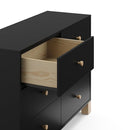 Storkcraft California 6-Drawer Double Dresser (Black with Driftwood) - GREENGUARD Gold Certified, Interlocking Drawer System, Dresser Drawer Organizer for Kids Bedroom by TinyTreasures Baby Boutique