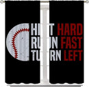 Baseball Blackout Curtains for Boy Girl Room Darkening Decor,Sport Theme Red and White Motto Dark Bedroom Living Room Home Rod Pocket Thermal Insulated Window Curtain/Drapes Panel,42x63 Inch… by TinyTreasures Baby Boutique
