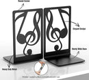 Metal Book Ends 1 Pair for Heavy Books & Shelves - Black Home Decorative Book Shelf Holder Gifts by CozyNest Decor