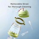 bc babycare Straw Sippy Cups for Toddler, No Spill Sippy Cups for Baby 1+ Year Old, Transition Weighted Sippy Cup with Straw and Strap, 10oz/300ml, Green by TinyTreasures Baby Boutique