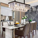 L39.4 W10.2 Rectangle Modern Crystal Chandeliers Lighting Pendant Ceiling Lights Fixture Lamp for Dining Living Room by CozyNest Decor