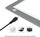 LitEnergy Portable A4 LED Copy Board Light Tracing Box, Silver Ultra-Thin Adjustable USB Power Artcraft LED Trace Light Pad for Tattoo Drawing, Streaming, Sketching, Animation, Stenciling by TinyTreasures Baby Boutique