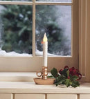 Plow & Hearth Set of 4 AA Battery Operated Window LED Candle Lamps | Auto Timer | Long Lasting Bulbs Never Need Replacing | Holiday Lights | Antique Gold Base | 9 1/2 H by GreenHaven Gardens
