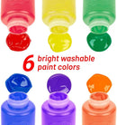 Kids Painting Set, Washable Paint for Kids 6 Colors, 7 Paintbrushes, Paint Palette, Non-Toxic Toddler Painting Set 2 oz Each, Tempera Paints for Art, Crafts, Finger Paints by TinyTreasures Baby Boutique