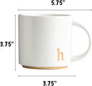 COLLECTIVE HOME - Monogram Ceramic Mugs, 15 oz Golden Initial Coffee Cups, Elegant Alphabet Tea Mugs, Elegant Personalized Mug with Gift Box, Luxurious Cups for Office and Home (h) by CozyNest Decor