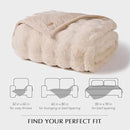 EVERGRACE Ultra Soft Luxury Fluffy Ridgeline Faux Rabbit Fur Throw Blanket, Thick Warm Bubble Throw for Bed, Cozy Plush Reversible Blankets for Couch, Chair, Sofa, Cream, 50x60 Inches, 870 GSM by CozyNest Decor