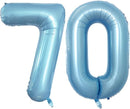 GOER Number 70 Balloons for 70th Birthday Party Decorations,42 Inch Jumbo Foil Helium Balloons for 70th Anniversary (Light Blue) by TinyTreasures Baby Boutique
