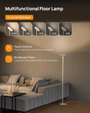 TROND Floor Lamp, 5000LM Super Bright Sky LED Modern Torchiere Standing Lamp, 3000K Warm White with 5-Level Dimmable, 71 in Tall Pole Light, 30-Minute Timer, Modular Rod, Wall Switch Compatible by CozyNest Decor