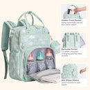 BabbleRoo Diaper Bag Backpack - Baby Essentials, Travel Essentials Baby Bag with Changing Pad, Stroller Straps & Pacifier Case - Unisex, Green Birdy by TinyTreasures Baby Boutique