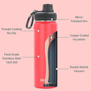 DRINCO Stainless Steel Water Bottle Spout Lid Vacuum Insulated Double Wall Water Bottle Wide Mouth (40oz 32oz 22oz 18oz 14oz) Leak Proof Keeps Cold or Hot (22 oz, 22oz Barn Red) by CozyNest Decor