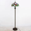 Tiffany Floor Lamp Stained Glass Lamp Standing Reading Light 16x16x70 Inch for Living Room (Butterfly Flowers) by CozyNest Decor