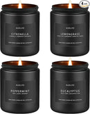 Outdoor Candle Set | Citronella/Mint/Eucalyptus/Lemongrass Summer Scented, Natural Candle Gifts - 4Pack Candles - Citronella Candles for Indoor or Outdoor Use - 28 oz,200 Hours Burn Time by CozyNest Decor