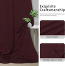 Easy-Going Blackout Curtains for Bedroom, Solid Thermal Insulated Grommet and Noise Reduction Window Drapes, Room Darkening Curtains for Living Room, 2 Panels (42x95 in, Wine) by CozyNest Decor
