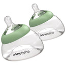 Nanobebe Breastmilk Bottle, Breastfeeding Newborn Breast Like, Anti Colic, Perfect Latch, Preserves Breast Milk nutrients, Twin-Pack Sage by TinyTreasures Baby Boutique
