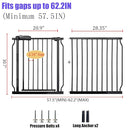 Extra Wide 57.5-62 Inch Large Baby Gates for Stairs, Doorways - No Drilling, Pressure Mounted Pet Gates for Kids & Dogs by TinyTreasures Baby Boutique