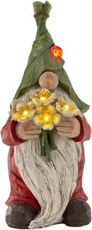 Garden Gnome Statue Outdoor Decor, Solar Garden Gnome Figurine Light, Resin Garden Statues Sculpture for Patio Yard Lawn Outdoor Garden Decorations by GreenHaven Gardens
