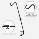 FEED GARDEN 2 Pack 29 Inch Adjustable Deck Hook,Solid Steel Deck Hangers for Bird Feeders,Lanterns, Flower Basket and Suet Baskets with Clamp,Black by GreenHaven Gardens
