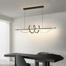 JAYMP Dining Room LED Chandelier 60W Dimmable Kitchen Island Light Modern Pendant Light Geometric Design Hanging Light Fixture Black 45 Inches by CozyNest Decor