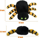 SUNLIN Interactive Halloween Spider Cute Soft Plush Toy Gift for Adults & Kids 3+, Touch & Sound Activated Prank with Sound & Glowing Eyes, Scary Party Supplies Home Decor by TinyTreasures Baby Boutique