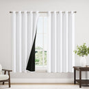 ChrisDowa 100% Blackout Curtains 63 inch Long for Bedroom with Black Liner, Extra Wide 2 Thick Layers Total Blackout Thermal Insulated Grommet Window Curtains 2 Panels Set (Pure White, 60 x 63 Inch) by TinyTreasures Baby Boutique