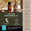 Gya Labs Pink Pepper Essential Oil for Skin - 0.34 Fl Oz - 100% Pure Natural Pink Pepper Oil for Diffuser, Face, Massage Aromatherapy ,DIY & Candle Making Scent by CozyNest Decor