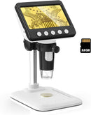 Coin Microscope for Error Coins, 4.3 inches 1080P LCD Digital Microscope, 50x-1000x Magnifier with 8 Adjustable LED Lights, PC View, Compatible with MacOS Windows for Adults Kids by TinyTreasures Baby Boutique