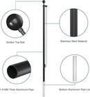 Flag Pole Kit 20FT, 12 Gauge 1.8mm Thickness Heavy Duty Flag Poles with 3x5 American Flag, Black Flag Pole for Outdoor House In Ground, Extra Thick Flagpoles Suitable for Yard and Garden by GreenHaven Gardens