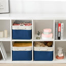 TheWarmHome Organization and Storage Basket for Organizing - X Large 3 Pack 17.7L×13.8W×9.8H in Collapsible Storage Bin for Shelves, Basket for Gifts Empty Toys Organizer Gift (White & Jean Blus) by TinyTreasures Baby Boutique