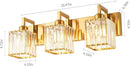Modern Bathroom Vanity Light 3-Lights Gold Crystal Wall Lamp Bathroom Modern Crystal Vanity Lighting by CozyNest Decor