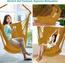 Outerman Hammock Chair, Hanging Chair with 3 Cushions and Foot Rest Support, Sturdy Metal Spreader Bar Max 500Lbs, Swing Chair for Bedroom, Indoor & Outdoor, Patio, Porch or Tree（Khaki） by GreenHaven Gardens